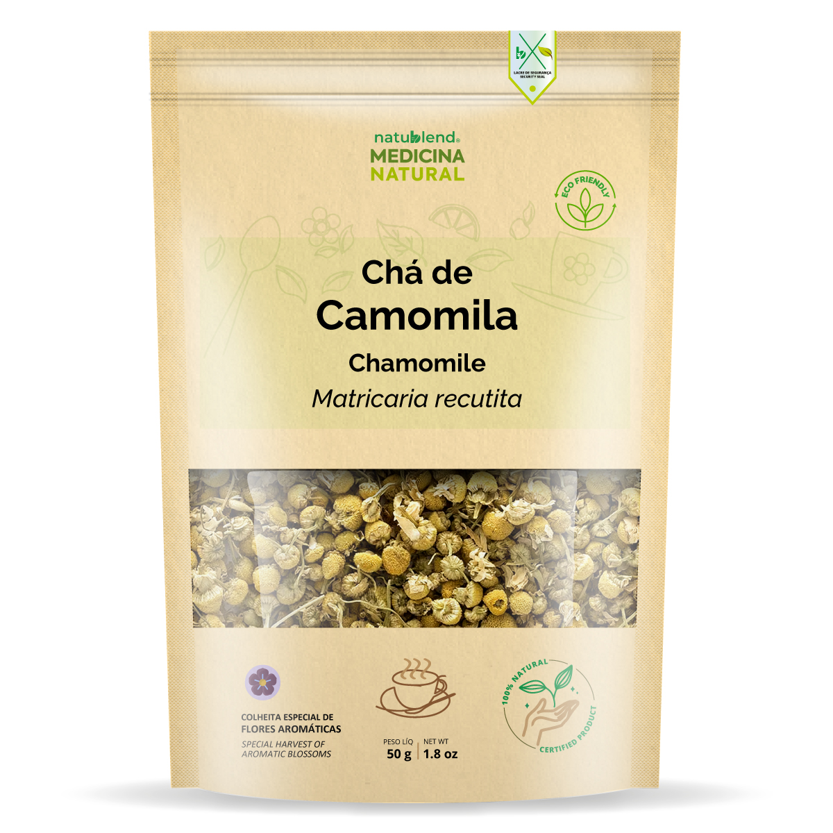 Chá de Camomila 50g — Matricaria recutita — Flores Aromáticas Selecionadas