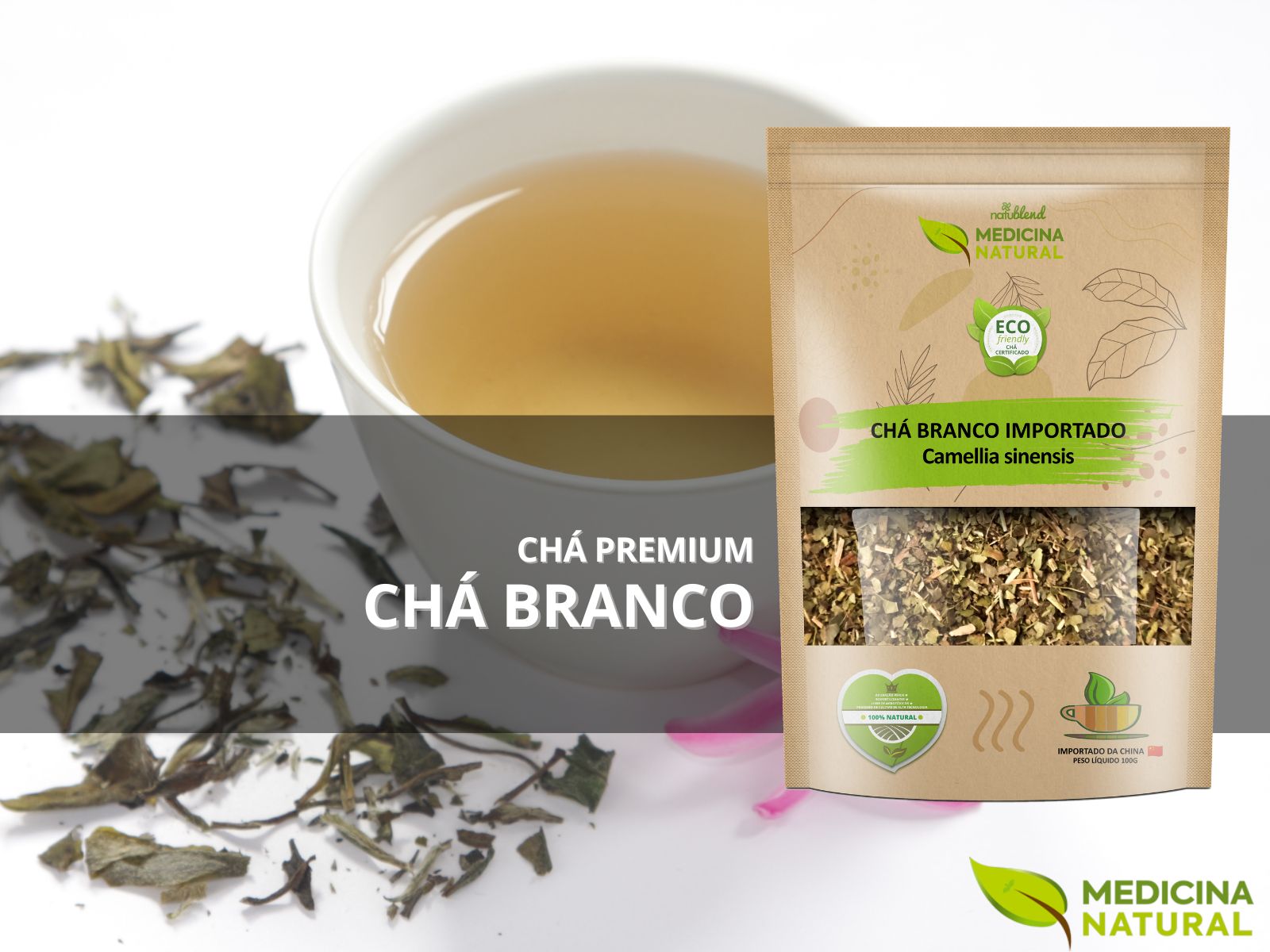 Chá Branco Importado Medicina Natural - Camellia sinensis