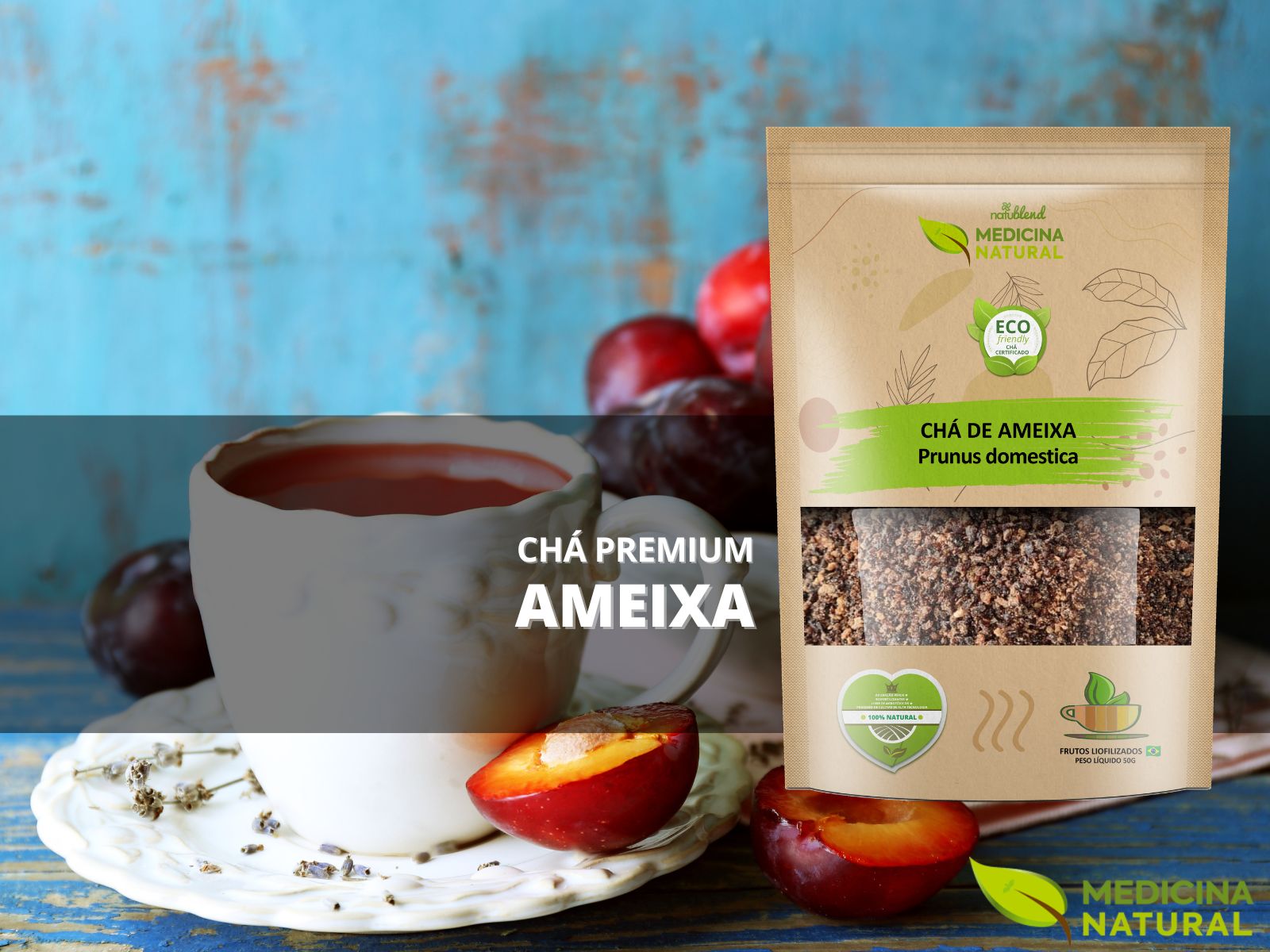 Chá de Ameixa - Prunus domestica - Frutos Liofilizados - Medicina Natural