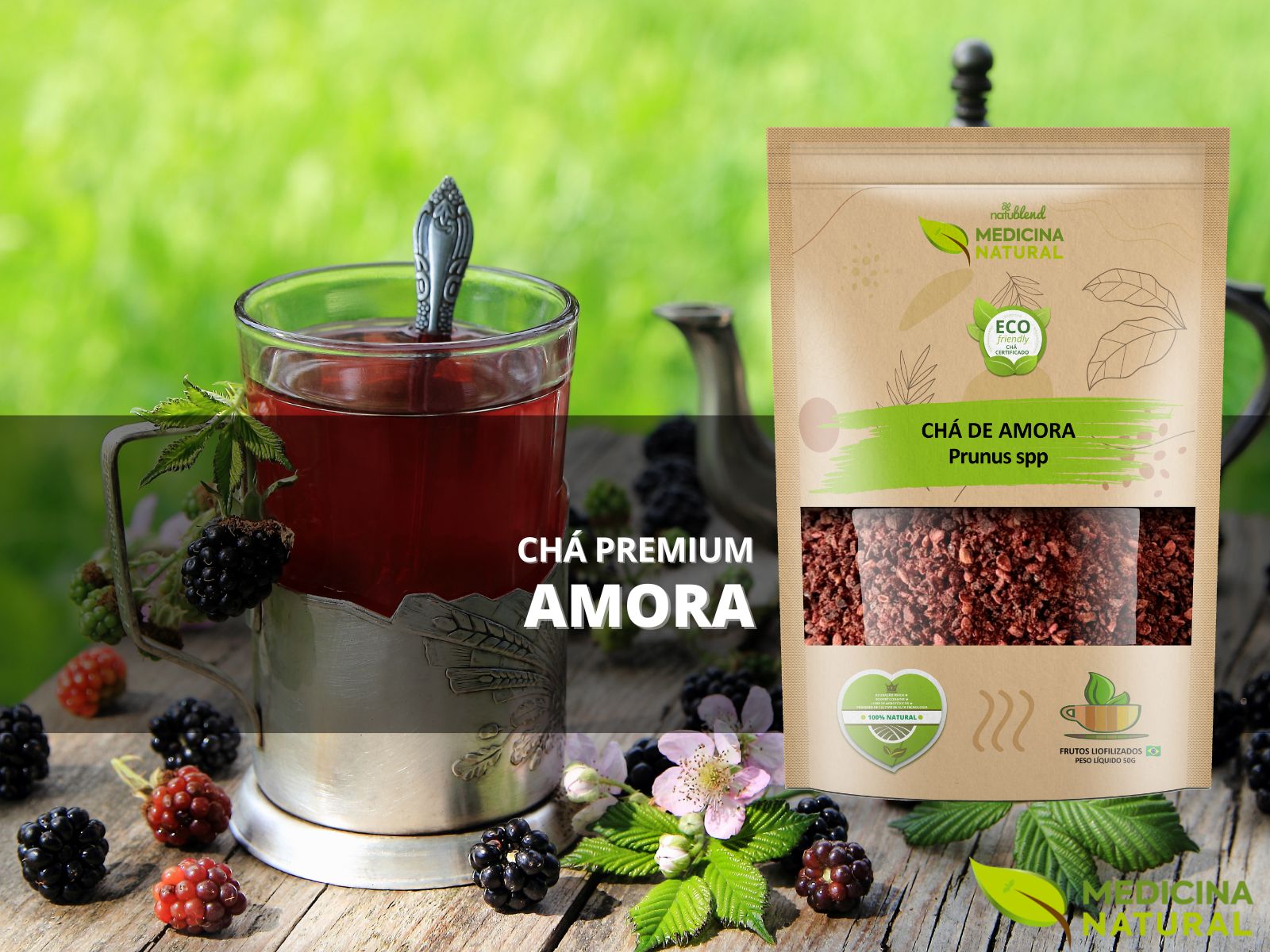 Chá de Amora - Morus nigra - Frutos Liofilizados - Medicina Natural