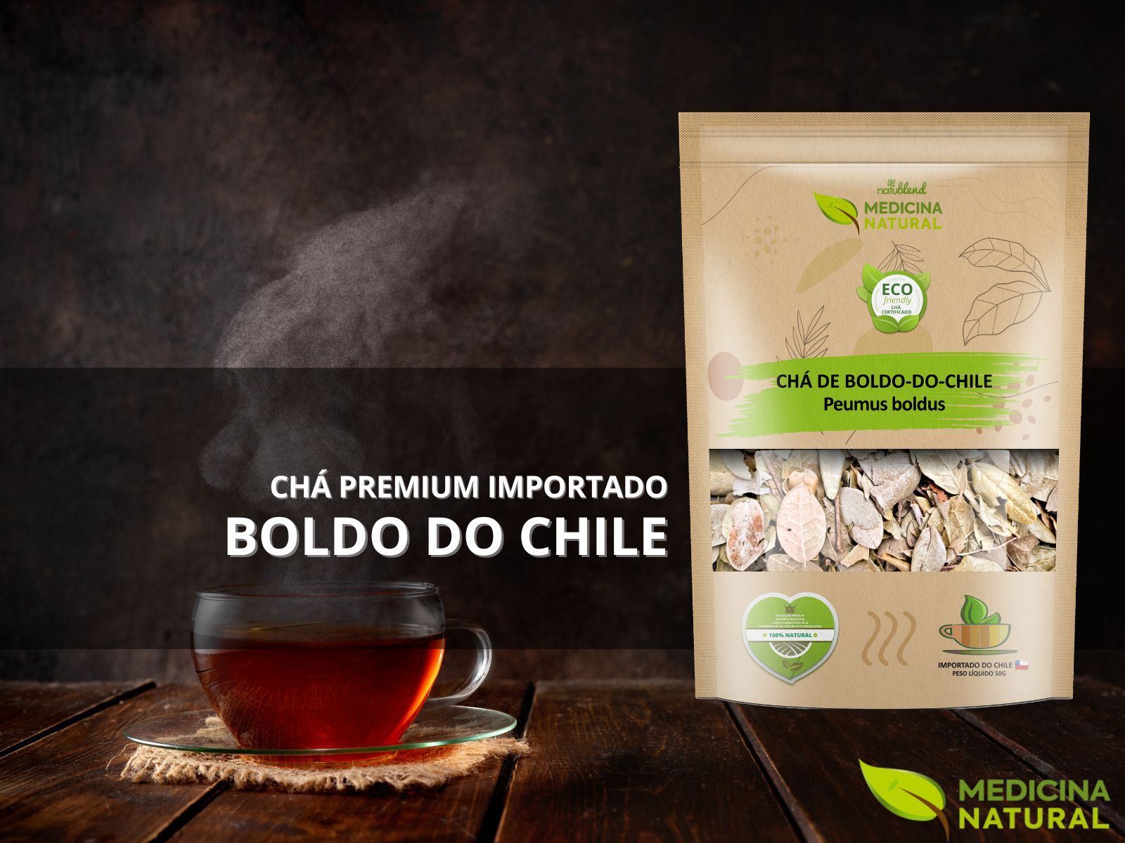 Chá de Boldo do Chile – Peumus boldus – Premium
