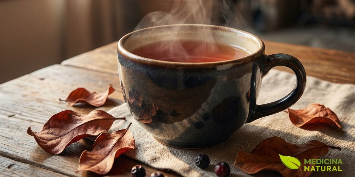 A coloração avermelhada do chá de crajiru não é apenas bonita: ela indica a presença de antocianinas e carajurina, os compostos responsáveis pelos benefícios medicinais. Quanto mais intensa a cor, maior a concentração de princípios ativos extraídos das folhas.