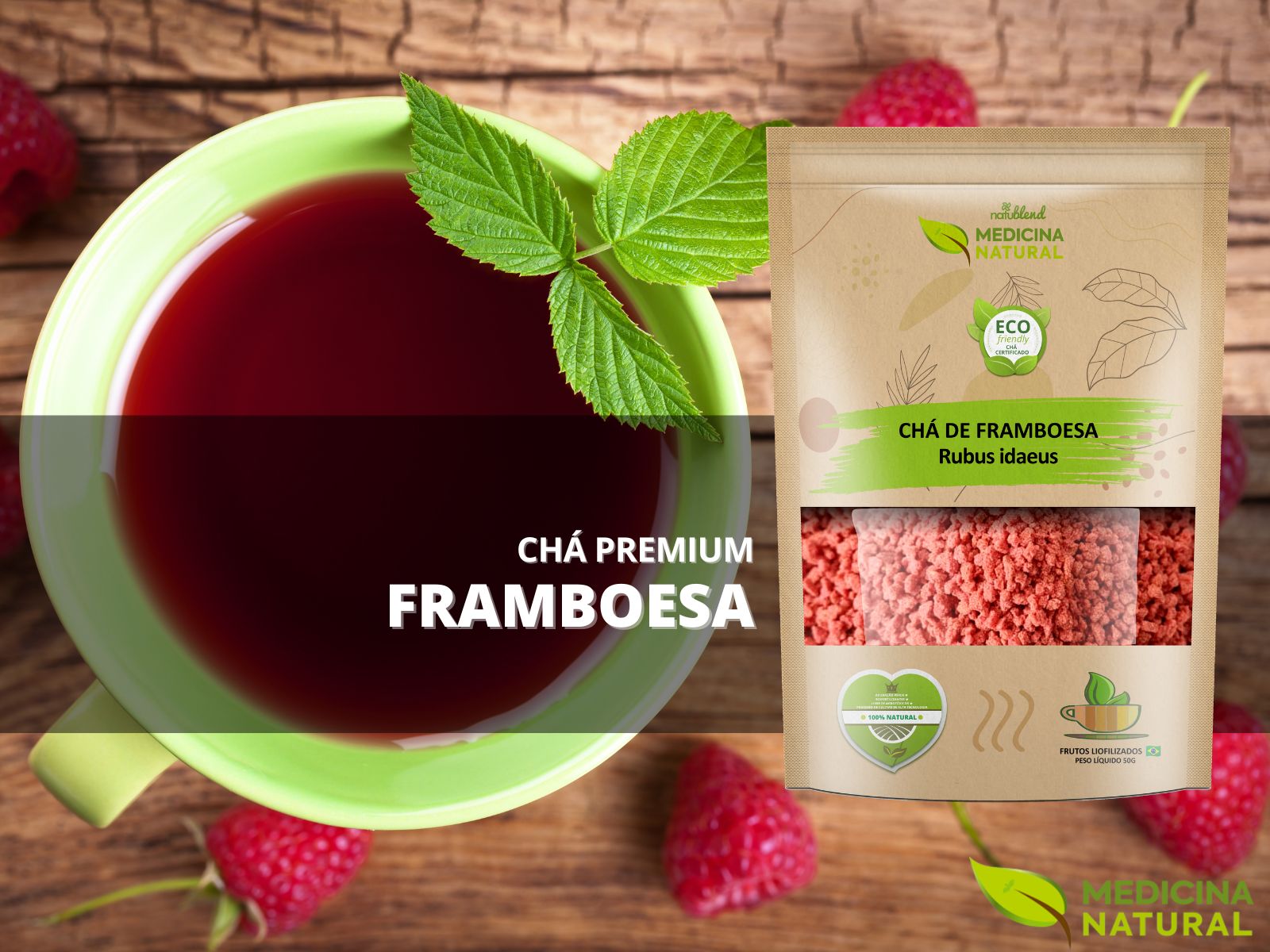 Chá de Framboesa - Frutos Liofilizados - Rubus idaeus - Medicina Natural