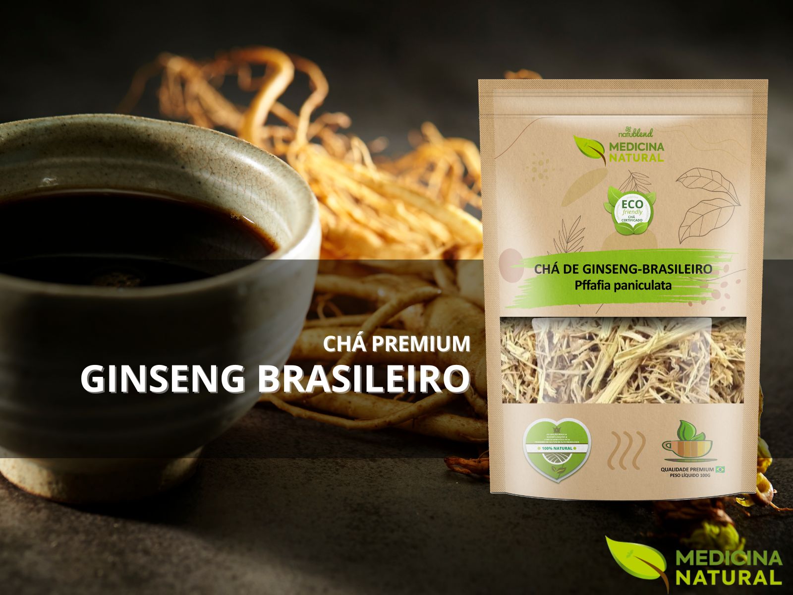 Chá de Ginseng Brasileiro - Pffafia paniculata - Medicina Natural