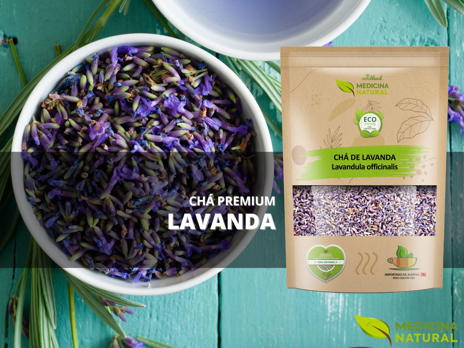 Chá de Lavanda - Alfazema Super Azul - Lavandula officinalis - Medicina Natural