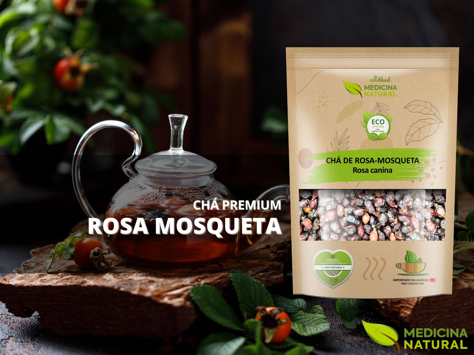 Chá de Rosa Mosqueta - Pseudofrutos Liofilizados - Rose Hips - Rosa canina - Medicina Natural