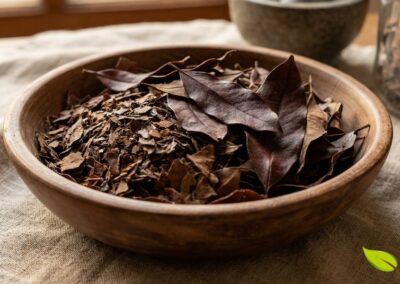 A secagem correta das folhas de crajiru preserva os compostos bioativos por meses. O processo deve ser feito à sombra, em local ventilado, evitando exposição direta ao sol que pode degradar as antocianinas e reduzir a eficácia medicinal.