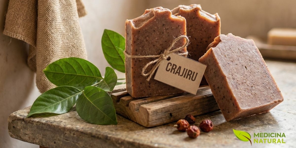 Sabonetes artesanais de crajiru mantêm as propriedades medicinais da planta graças ao processo de saponificação a frio. São indicados para peles sensíveis, com tendência a irritações ou em processo de recuperação de lesões cutâneas.
