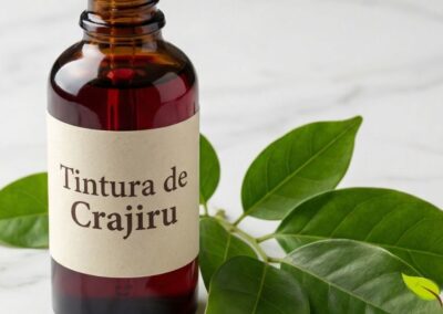 A tintura concentra os compostos do crajiru em forma líquida estável, com validade de anos. A dosagem precisa (gotas) permite ajustar o tratamento às necessidades individuais, tornando-a uma das formas mais versáteis de uso da planta.