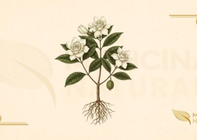 Gardenia jasminoides Ellis (Rubiaceae) é um arbusto perene, sempre-verde, que atinge de 1 a 3 metros de altura. Possui folhas opostas ou em verticilos de três, oblongas a elípticas, de 5-15 cm de comprimento, brilhantes, verde-escuras, coriáceas, com nervuras proeminentes. As flores são solitárias ou em pequenos grupos terminais, grandes (5-12 cm de diâmetro), brancas, com 5-12 pétalas aveludadas, muito perfumadas. O cálice é tubular com 5-8 lobos lineares. O fruto é uma baga ovóide ou oblonga, de 2-5 cm de comprimento, com 5-8 costelas longitudinais, laranja-avermelhado quando maduro, contendo numerosas sementes achatadas. Nativa da China, Japão, Taiwan e Vietnã, é amplamente cultivada em regiões tropicais e subtropicais como planta ornamental. Floresce na primavera e verão, frutifica no outono. Sinônimos botânicos: Gardenia augusta (L.) Merr., Gardenia florida L.