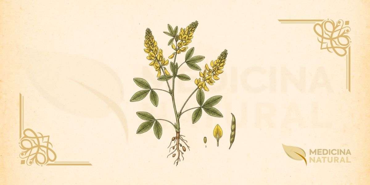 O trevo-doce (Melilotus officinalis L.) apresenta caule ereto, ramificado e estriado, que pode atingir entre 40 centímetros e 2 metros de altura. Suas folhas são compostas trifolioladas, com folíolos de formato oval-lanceolado e margens finamente serrilhadas, dispostas de maneira alterna ao longo do caule. As inflorescências são racemos alongados e pendentes, contendo numerosas flores papilionáceas de cor amarelo-vivo, medindo entre 4 a 7 milímetros de comprimento. Cada flor possui cinco pétalas dispostas assimetricamente: um estandarte superior, duas asas laterais e uma quilha inferior formada por duas pétalas fundidas. Os frutos são legumes pequenos, ovoides, contendo uma ou duas sementes.