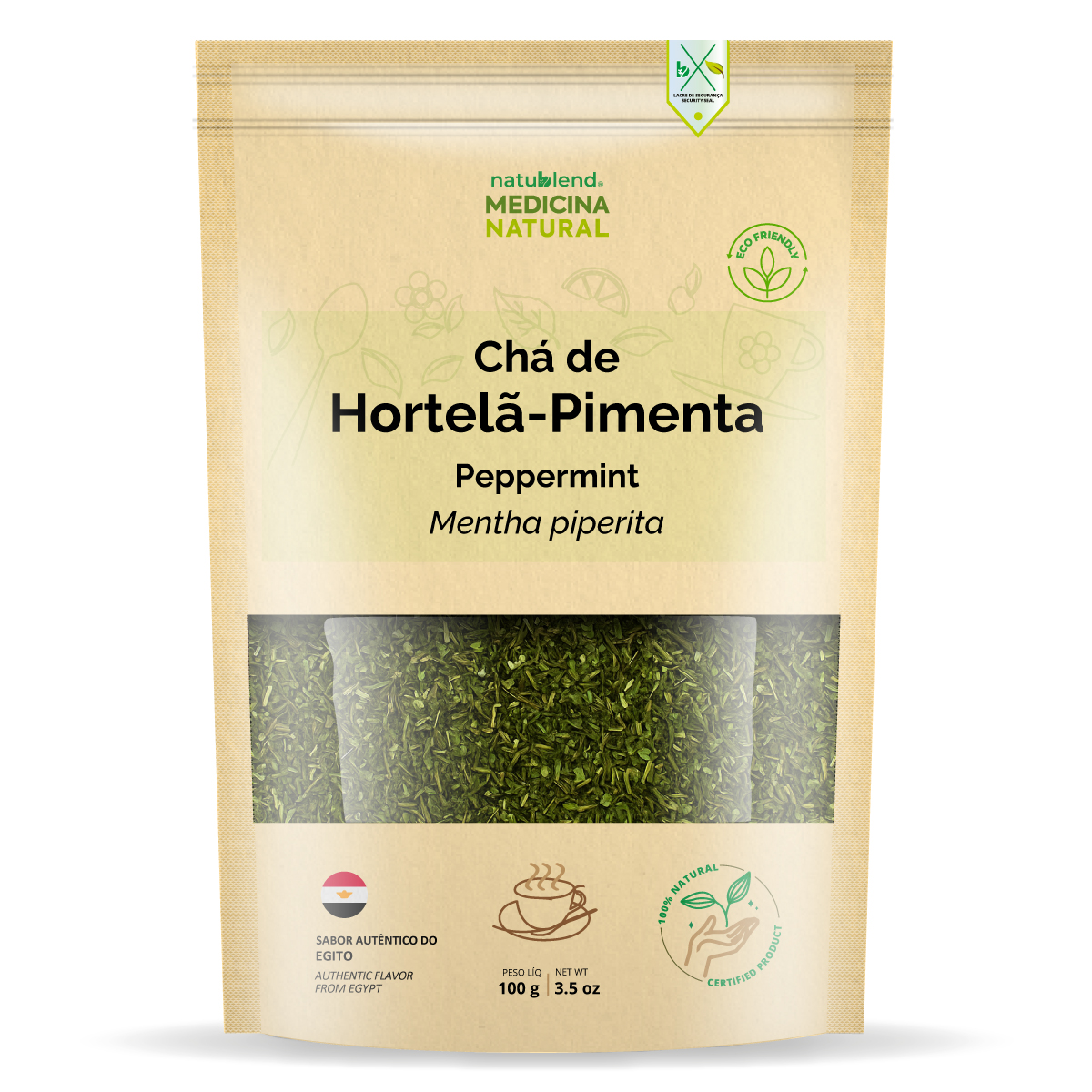 Chá de Hortelã-Pimenta 100g — Mentha piperita — Importado do Egito