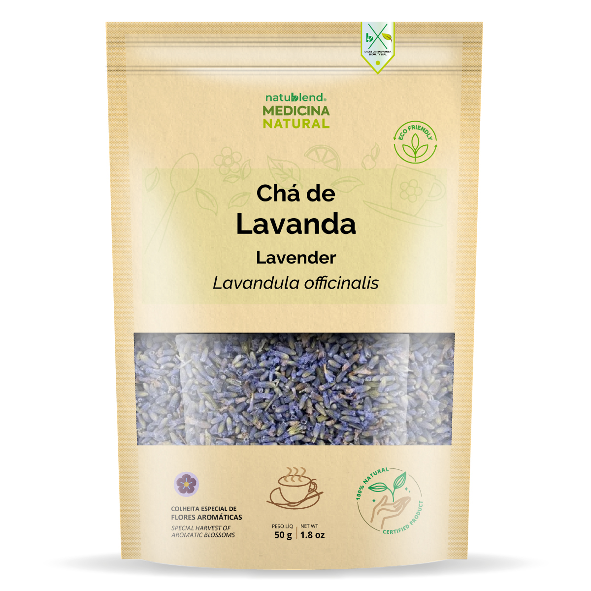 Chá de Lavanda Importado 50g — Lavandula officinalis — Alfazema Azul