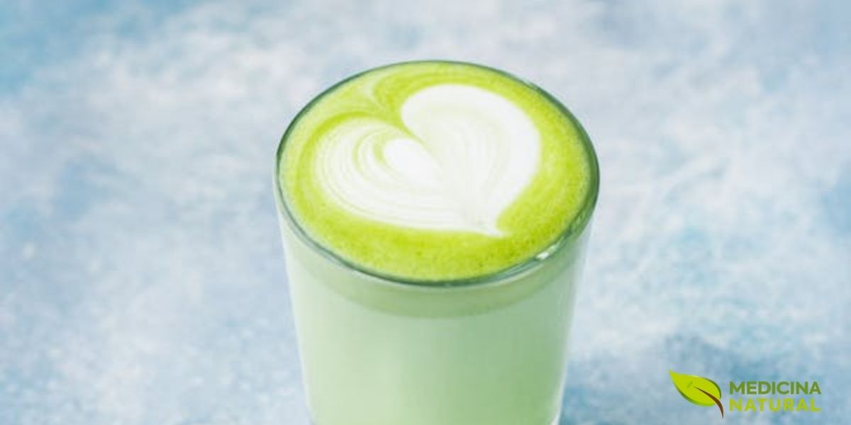 Matcha latte servido em copos de vidro transparente, permitindo apreciar as camadas de cor e a arte do latte. A combinação de Matcha com leite vaporizado cria uma bebida cremosa e nutritiva, mantendo os benefícios antioxidantes do EGCG enquanto suaviza o sabor umami característico do Matcha cerimonial.