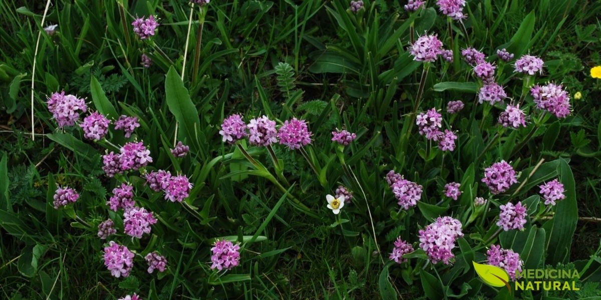 Nardostachys jatamansi DC. (Caprifoliaceae, subfamília Valerianoideae) é uma planta herbácea perene, anã e rizomatosa, que cresce exclusivamente nas altitudes extremas do Himalaia, entre 3.000 e 5.000 metros. Adaptada a condições alpinas severas, esta pequena planta raramente ultrapassa 30 cm de altura, mas desenvolve um sistema radicular profundo e aromático que é o coração de suas propriedades medicinais. Suas folhas basais formam uma roseta compacta, enquanto as flores rosa-púrpura se agrupam em inflorescências terminais durante o curto verão alpino. A planta é coberta por pelos finos que a protegem do frio intenso e da radiação UV elevada. Devido à sua distribuição restrita e à colheita excessiva, está criticamente ameaçada de extinção.