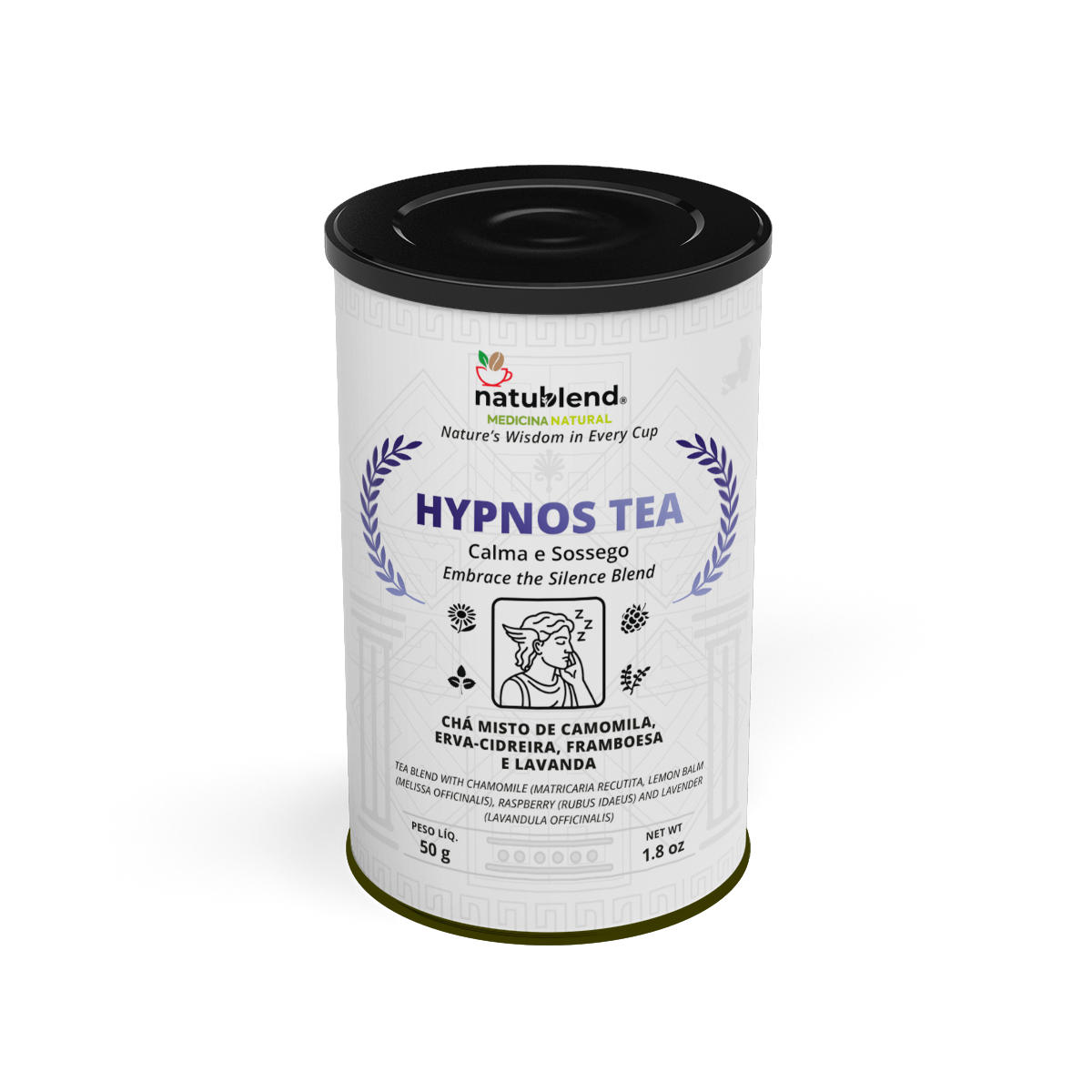 Natublend Hypnos Tea 50g — Blend Exclusivo em Lata — Noites Relaxantes