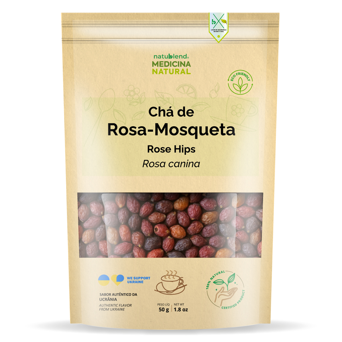 Chá de Rosa Mosqueta 50g — Rosa canina — Pseudofrutos Importados da Ucrânia